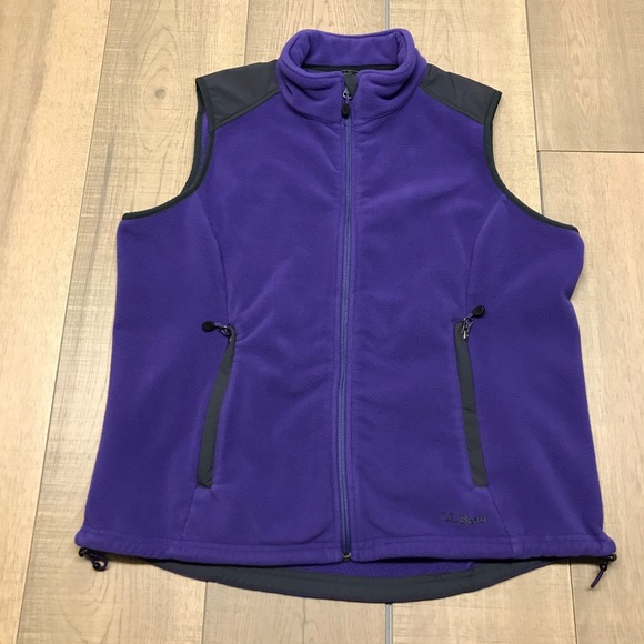 L.L. Bean Jackets & Blazers - L.L. Bean Vest Womens Size L Purple Fleece Full Zip Cozy Cabincore Polartec Hike